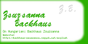 zsuzsanna backhaus business card